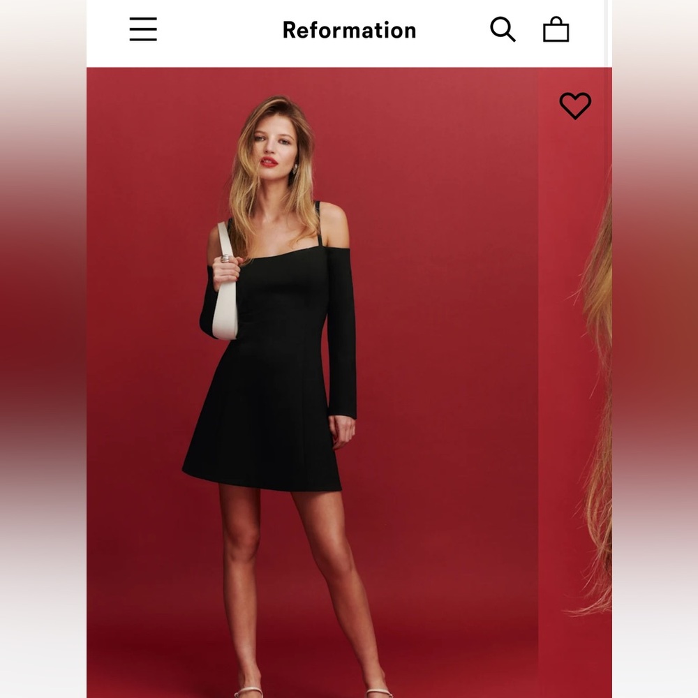 Reformation Black Long Sleeve Dress